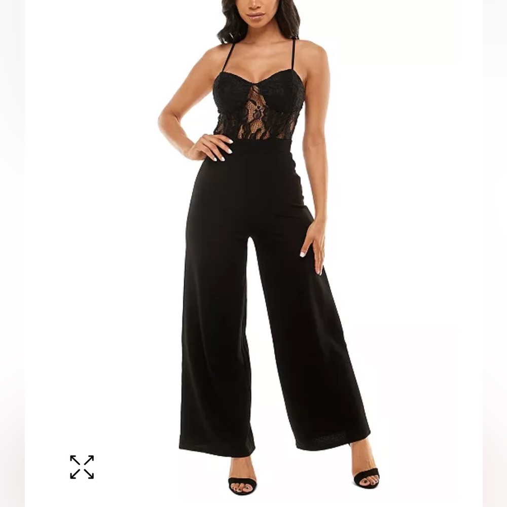Almost Famous Black Lace Corset Jumpsuit